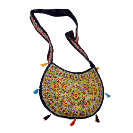 Jaipuri Handmade Embroidered Sling Bag – Colorful Ethnic Cotton Crossbody Bag for Women